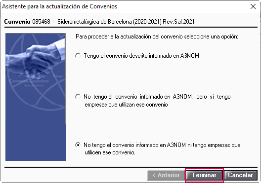 asistente de convenios