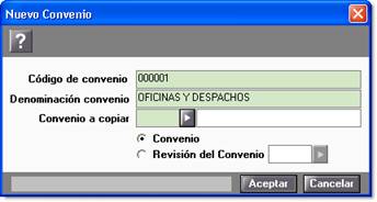crear nuevo convenio