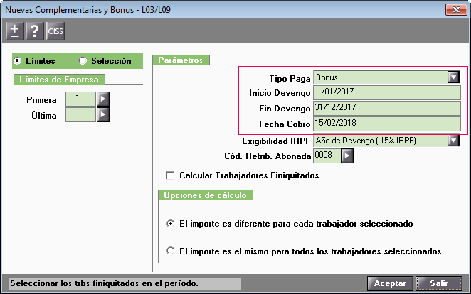 paga bonus para incluir comisiones o calcular gratificacion especial