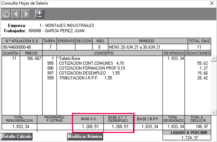 hoja de salario trabajador pluriempleo
