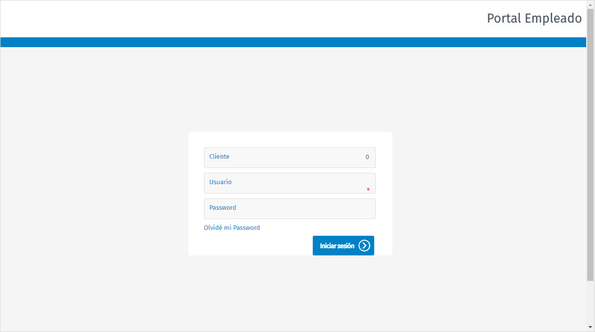 datos de acceso del usuario portal empleado