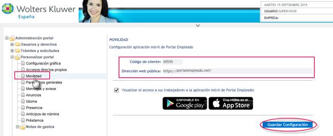 Guardar configuración