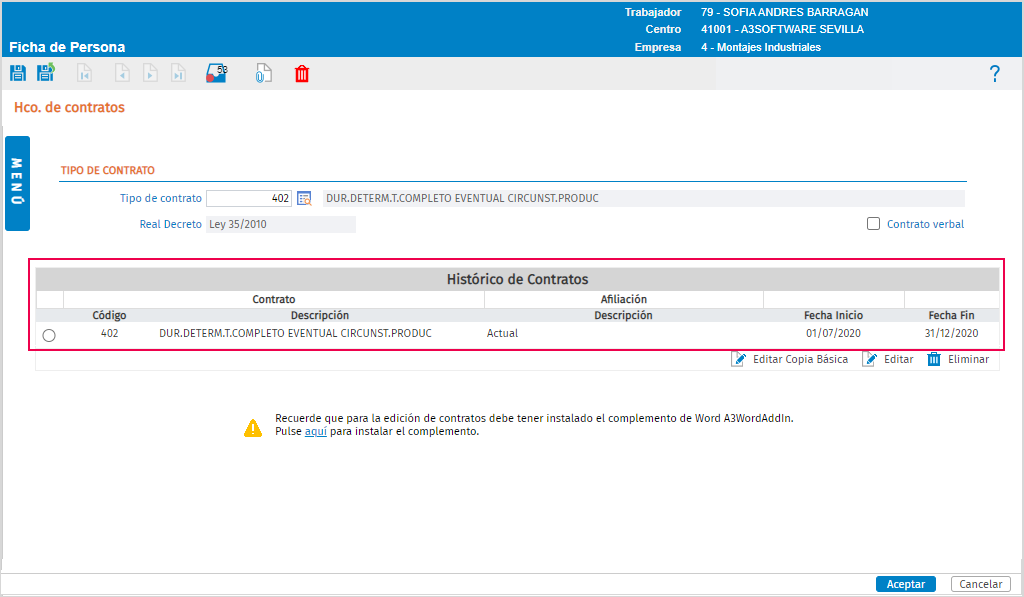 historico contratos