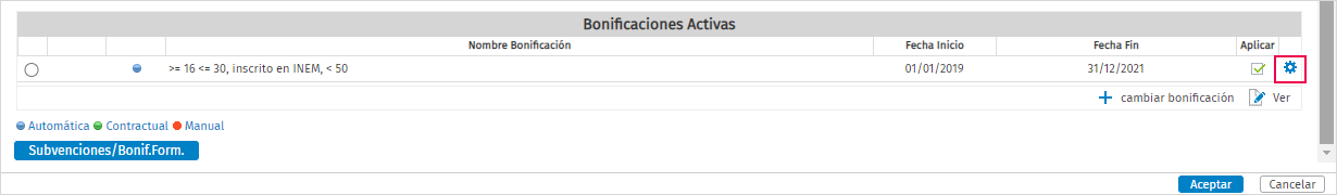 bonificacion automatica