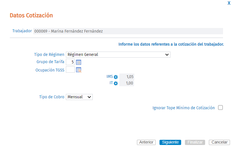 tipo cotizacion