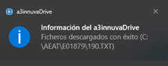 Aviso de ficheros descargados