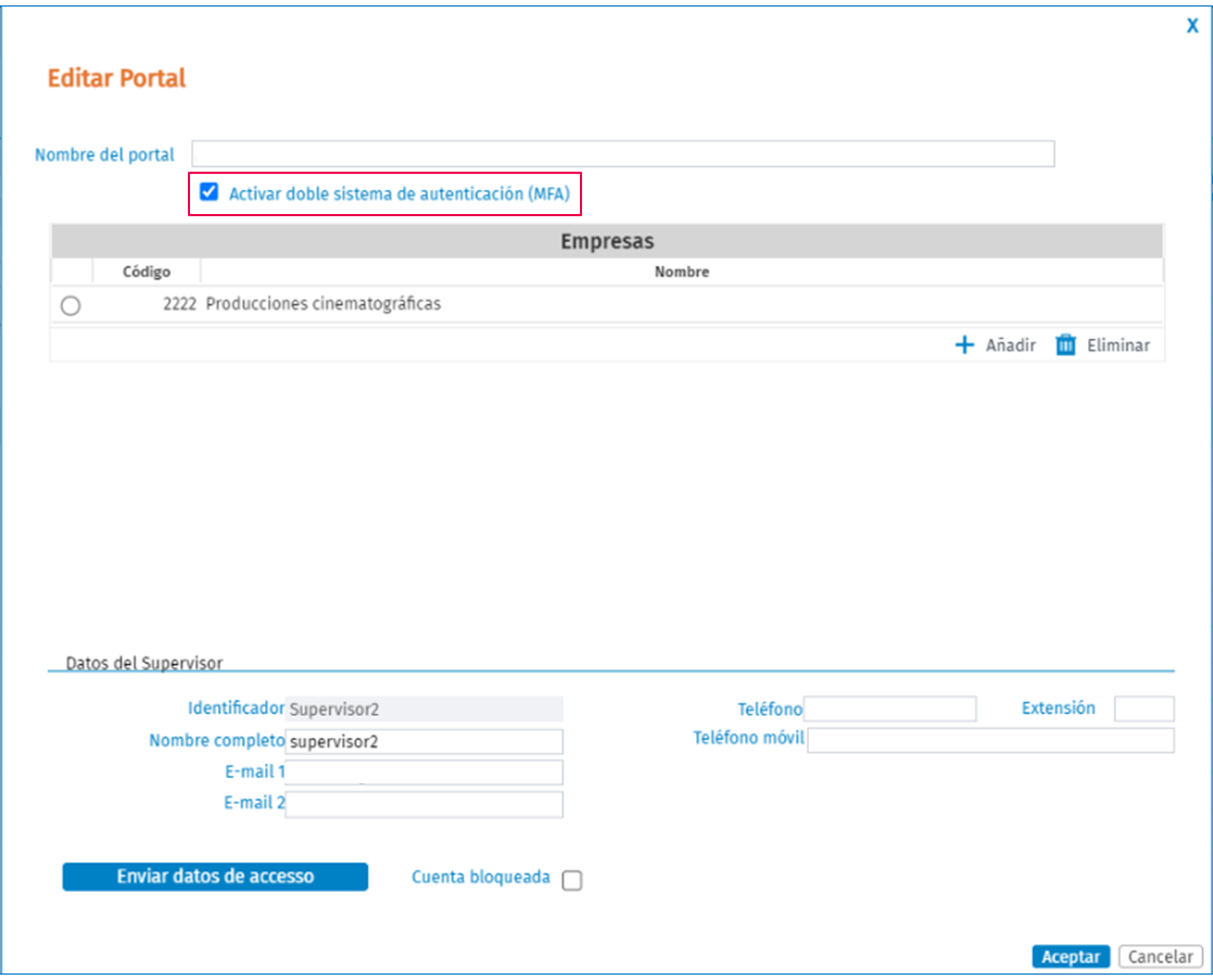 Configurar doble sistema de autenticación