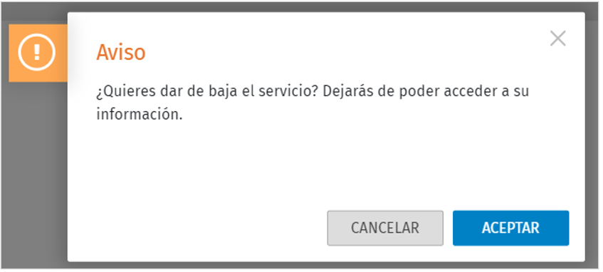 Dar de baja el servicio