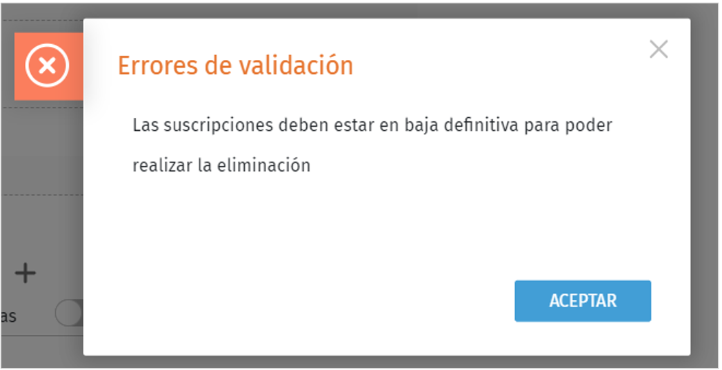 Errores de validación