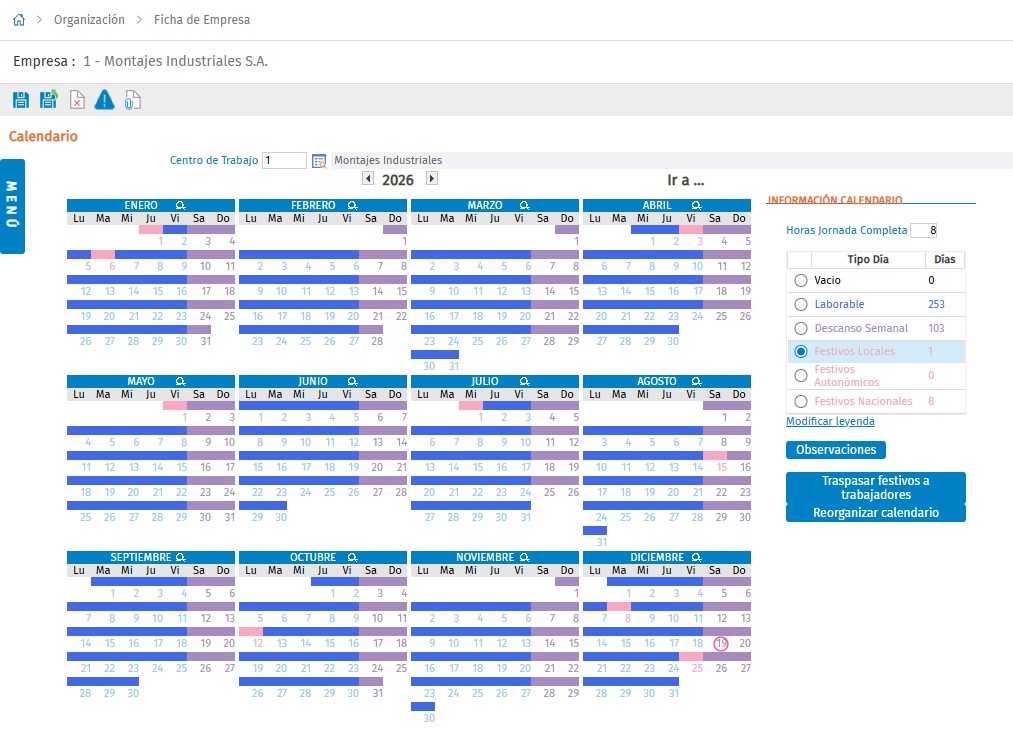 Calendario modificado