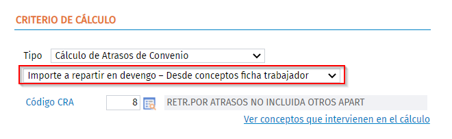 importe a repartir conceptos
