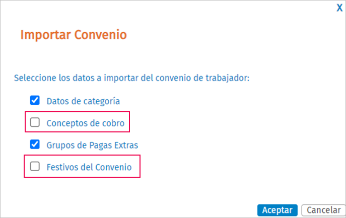 Importar convenio