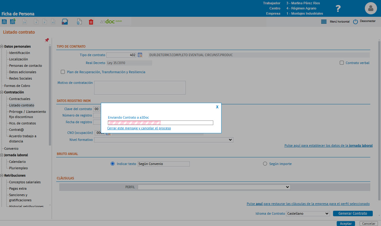 cómo publicar contrato a3doc cloud