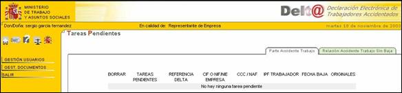 Web Ministerio Trabajo y Asuntos Sociales gestión documentos