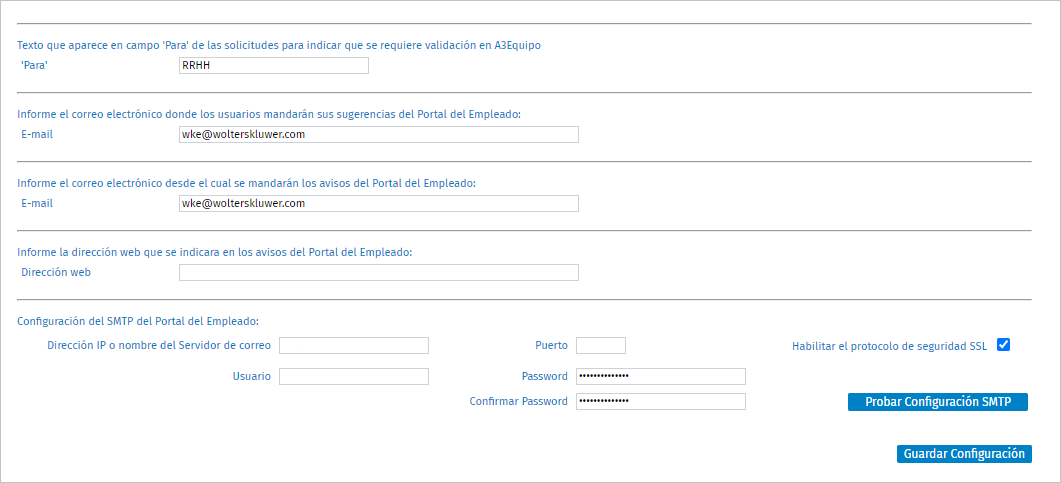 configuracion email