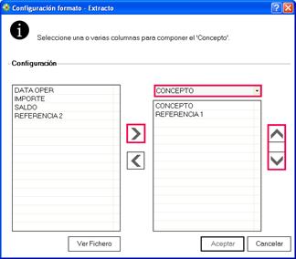 Configuración de extractos