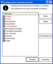 Configuración de las columnas