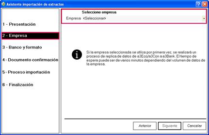 Asistente de importación, empresa