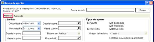Búsqueda general pantalla