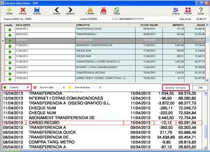 Generar extracto