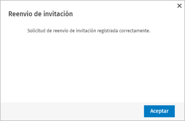 aviso reenvio de la invitación