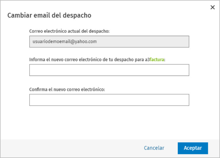 cambiar mail despacho