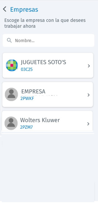 seleccion empresas app