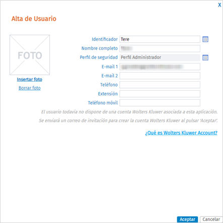 alta usuario