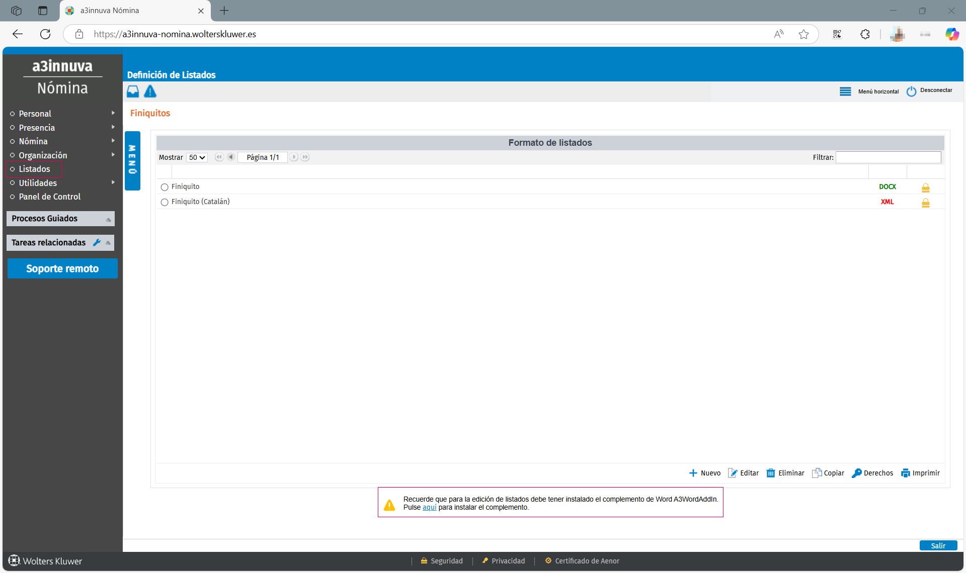 Instalar complemento a3WordAddIn