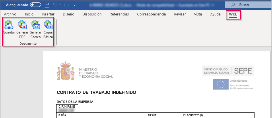 Botón WKE