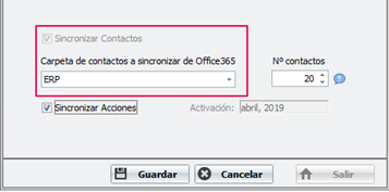 pantalla carpeta de contactos