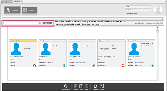 Pantalla Contactos1