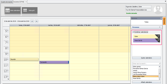 Combinar Calendario