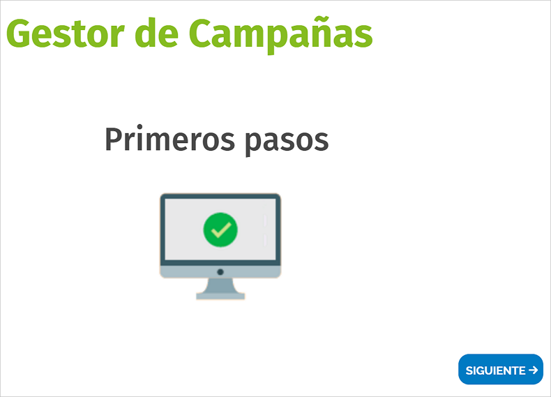 Pulsa sobre la guía dinámica del gestor de campañas