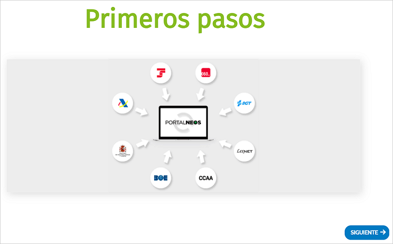 Guía interactiva de primeros pasos en Portal Neos
