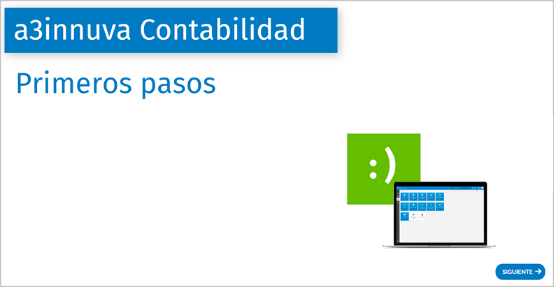 Acceso a la guía dinámica de primeros pasos de a3innuva Contabilidad