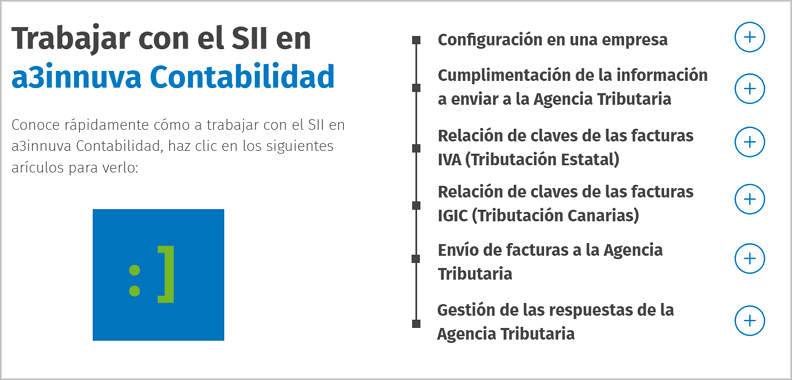 Acceso a la guía interactiva Trabajar con el SII en a3innuva Contabilidad