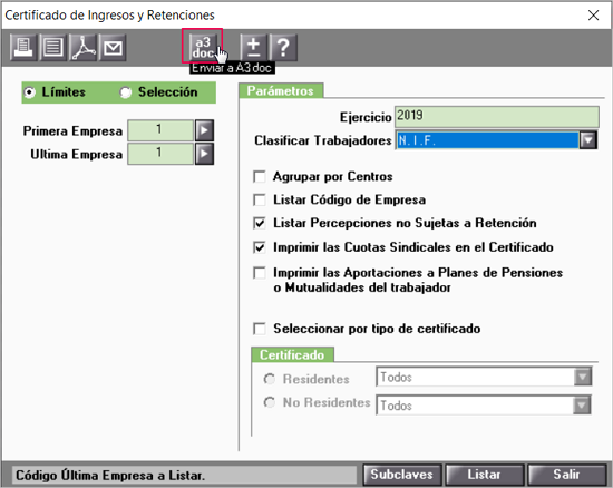 subir certificados portal y a3doc cloud