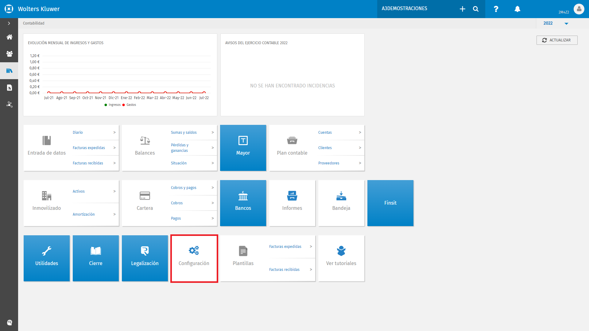 CONTABILIDAD Configuracion contable dashboard