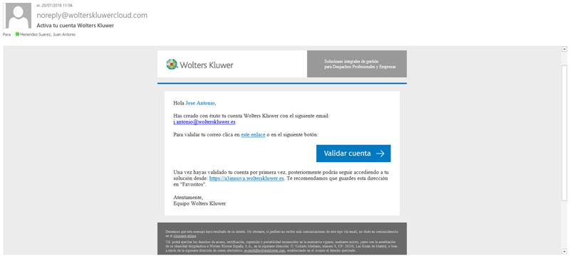 Validar cuenta colaborador
