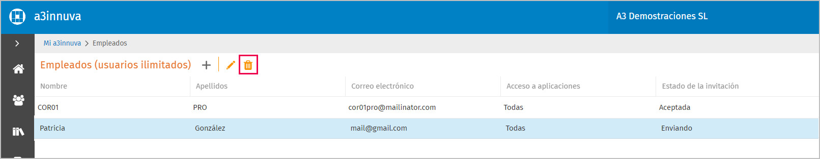 eliminar empleado