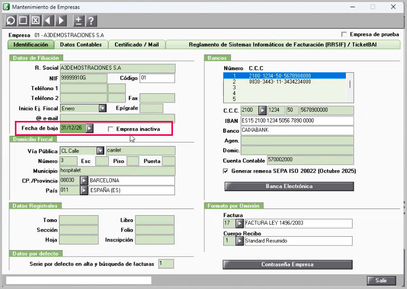 Empresa inactiva