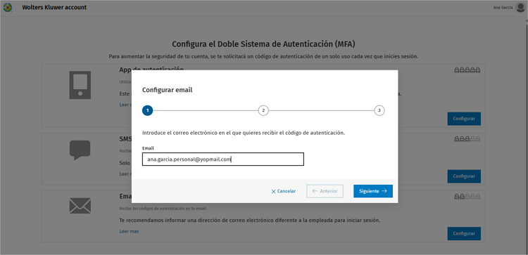 Escribe el correo electrónico en el que quieres recibir el código