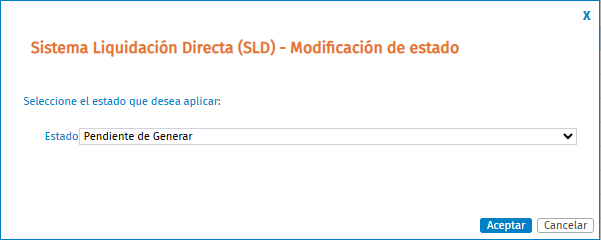 Modificación estados