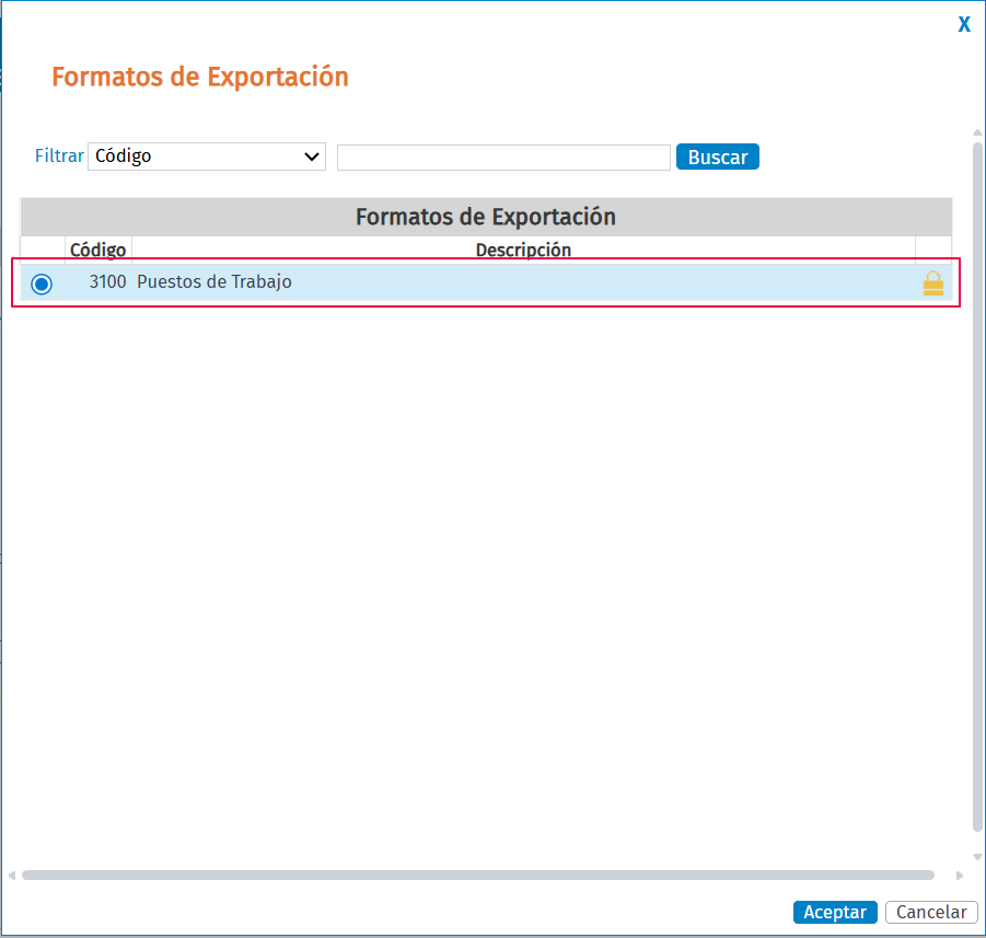 formato 3100 Puestos de trabajo