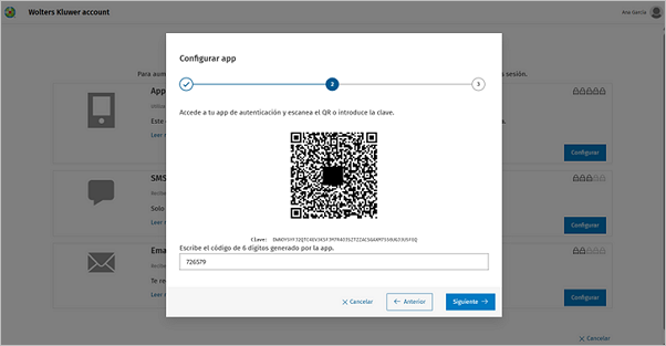 escribe el código de 6 dígitos generado por la app