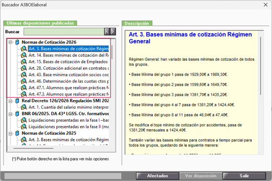 pantalla del buscador a3BOELaboral