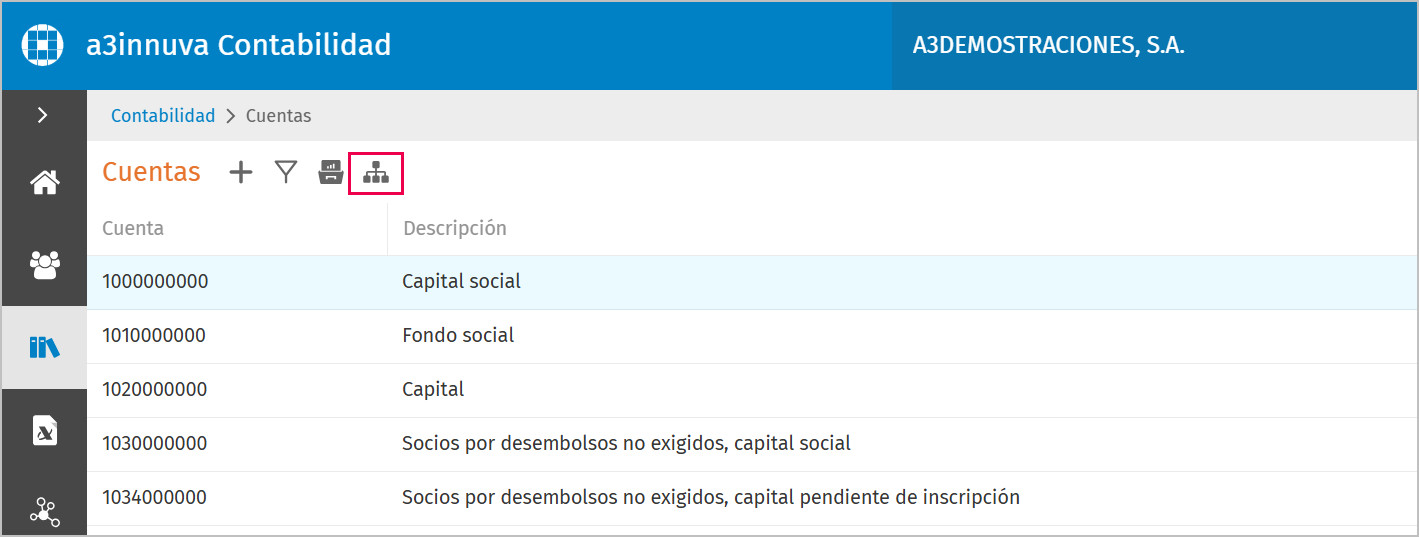 Botón distribuir cuentas