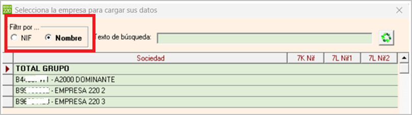 Filtra por Nif y nombre