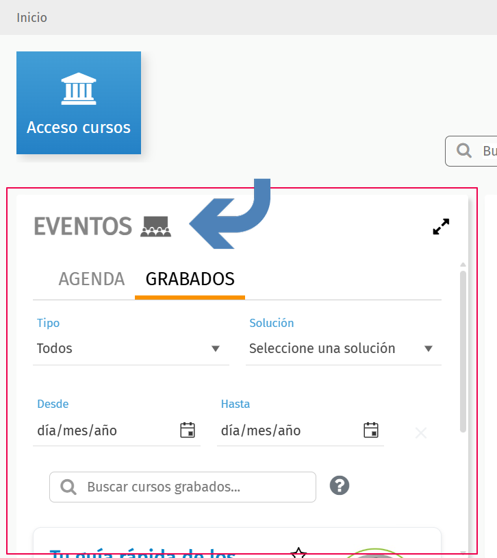 apartado eventos en wolters kluwer academy